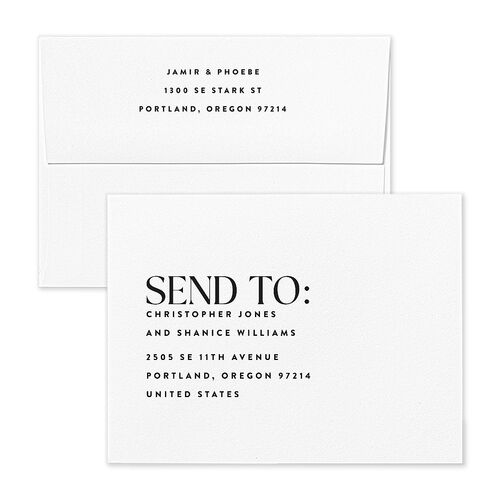 Big Yes Save the Date Magnet Envelopes Midnight Blue Both Recipient and Return Addresses Signature Standard