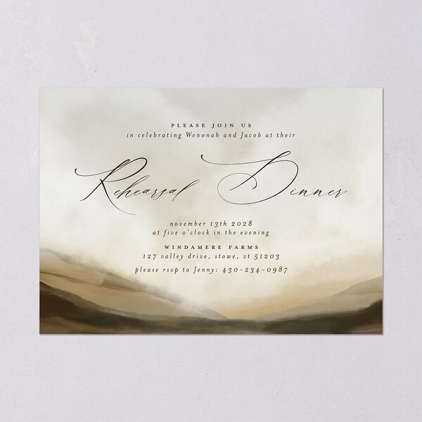 Western Valley Rehearsal Dinner Invitations Tan Signature Blank Standard