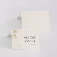 Ginkgo Leaves Place Cards Gold Peony Signature