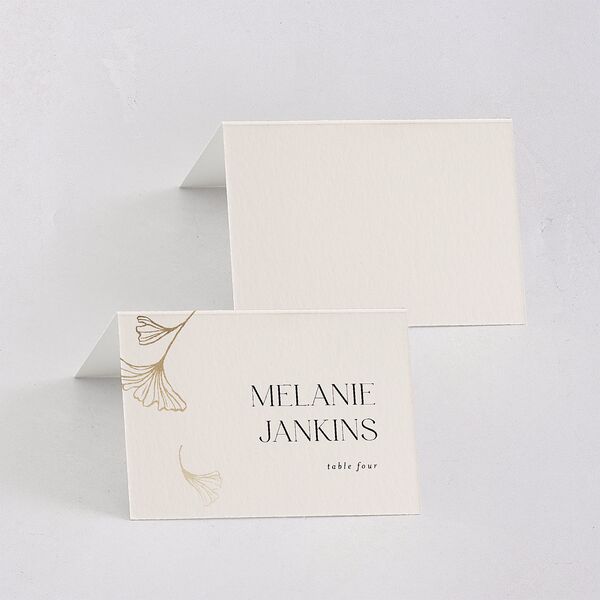 Ginkgo Leaves Place Cards Gold Peony Signature