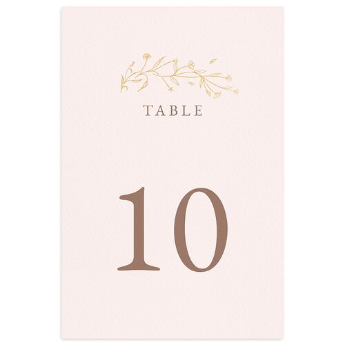 Gilded Monogram Table Numbers Gold Pink Cotton Signature