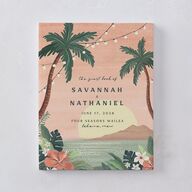 Vintage Hawaiian Island Wedding Guest Book Eucalyptus