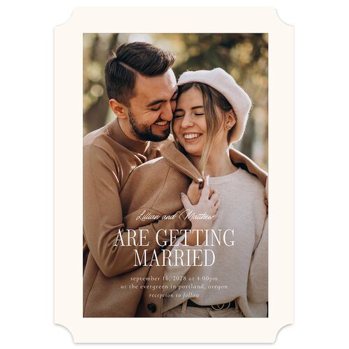 Classically Editorial Wedding Invitations Linen Signature Blank Ticket No