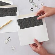 Rose Garden Crest Envelope Liners by Bridgerton Pure White Standard