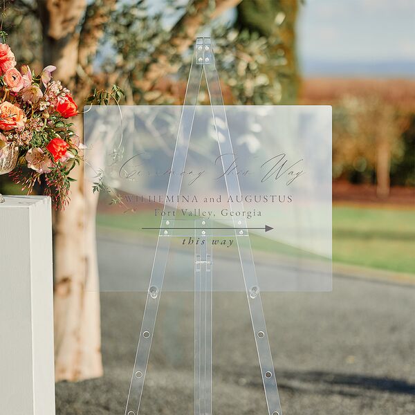 Botanical Citrus Garden Acrylic Direction Sign Medium Rose Gold Standard Acrylic M Direction