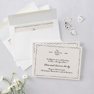 Vintage Lovebird Banner Rehearsal Dinner Invitations Linen Signature Blank Standard