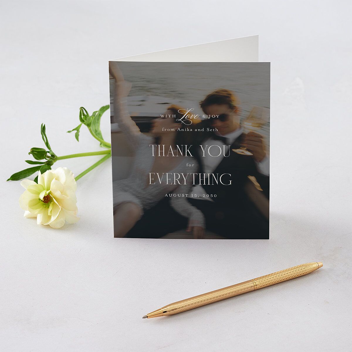 Cosmopolitan Photo Thank You Cards Champagne