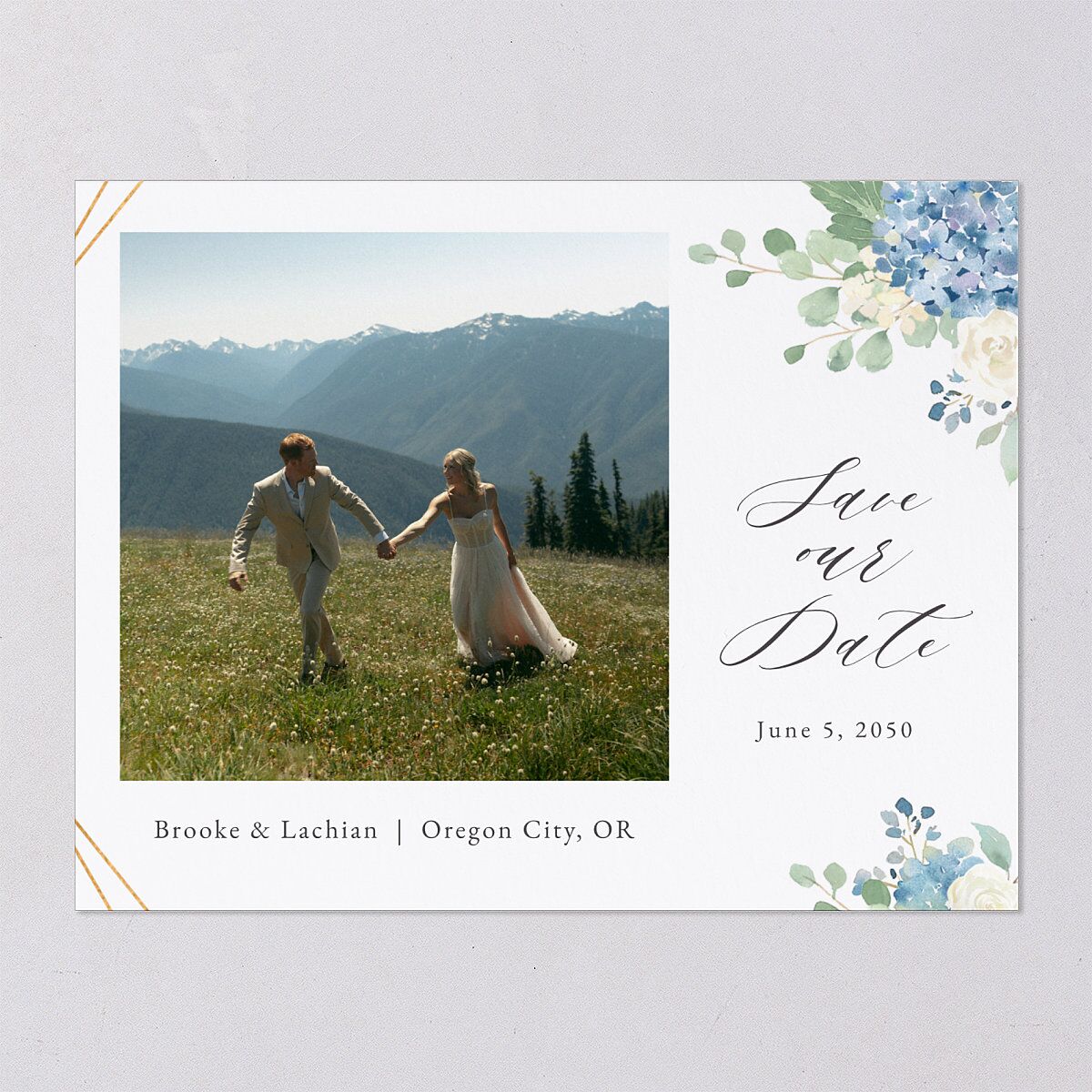 Elegant Hydrangea Save the Date Petite Cards — view 7