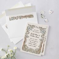 Watercolor Fairytale Trees Wedding Invitations Slate Signature Blank No Standard