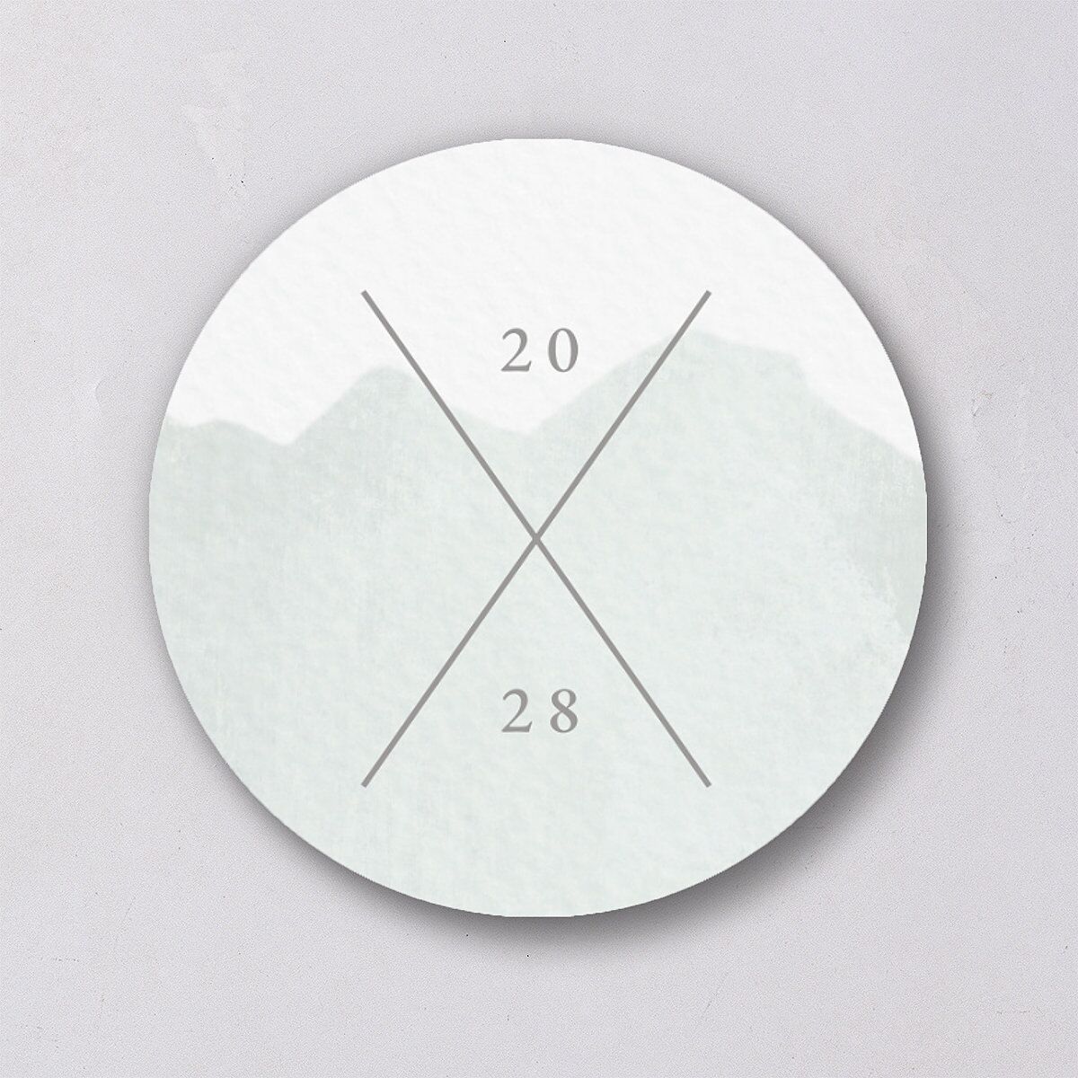 Painted Mountains Wedding Stickers Eucalyptus Circle