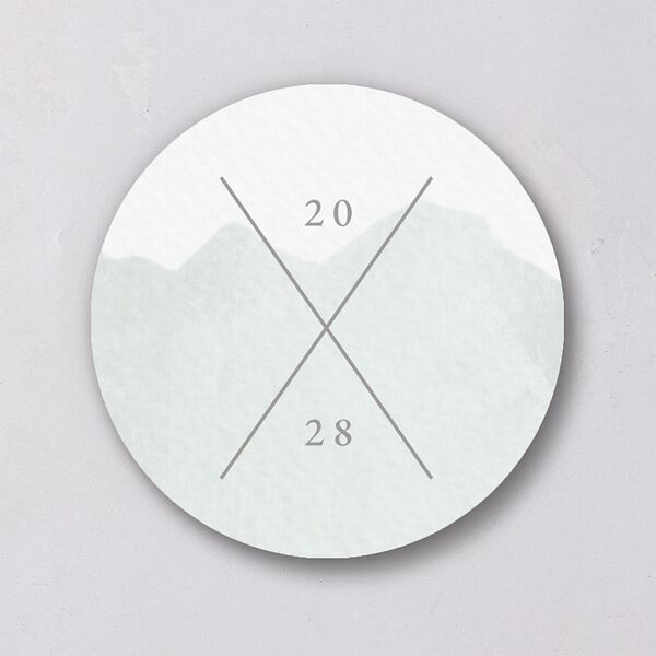 Painted Mountains Wedding Stickers Eucalyptus Circle
