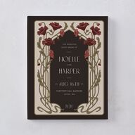 Vintage Nouveau Floral Wedding Guest Book Merlot