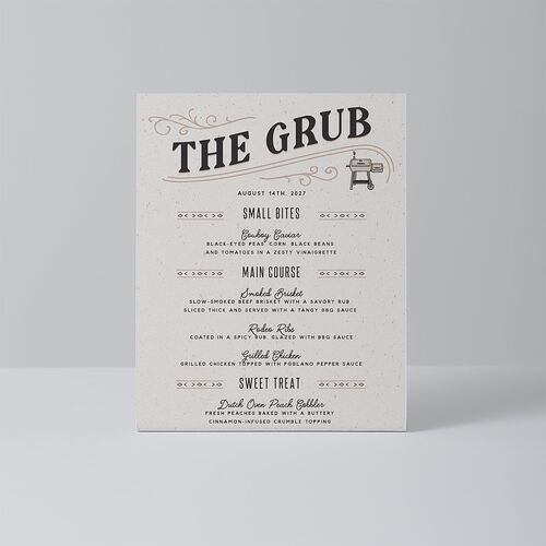Western I Do BBQ Menu Bended Tabletop Sign X-small Taupe Standard Plastic XS Tabletop Menu