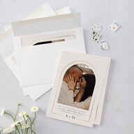 Monogram Arch Foil Wedding Invitations Gold Champagne Signature Blank Arch No