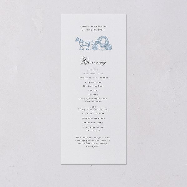 Medieval Castle Wedding Programs Dusty Blue Signature