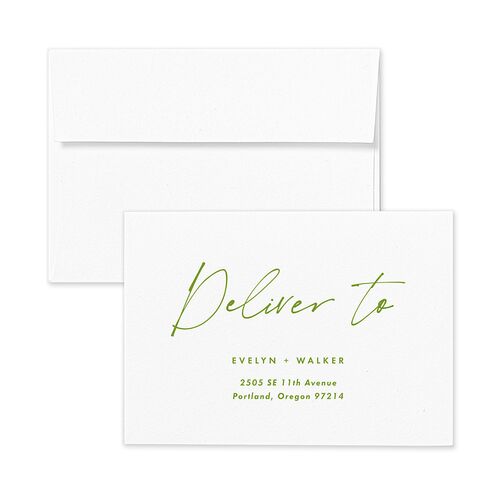 Picture This Photo Response Card Envelopes White Greenery Return Address Signature Standard