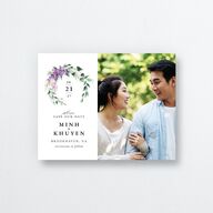 Romantic Wisteria Save the Date Petite Cards Purple Petal Signature smooth Blank No Standard