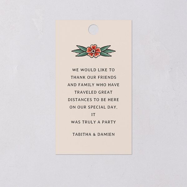 Til Death Tattoos Favor Gift Tags Linen Signature