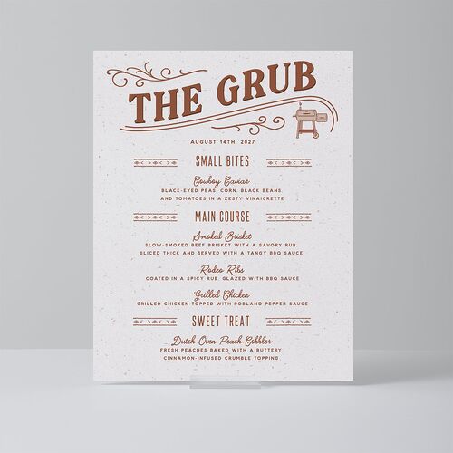 Western I Do BBQ Standard Menu Tabletop Sign Small Saddle Standard Outdoor Corrugated S Tabletop Menu