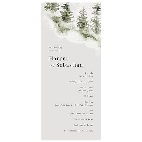 Snowy Mountainside Wedding Programs Thyme Signature