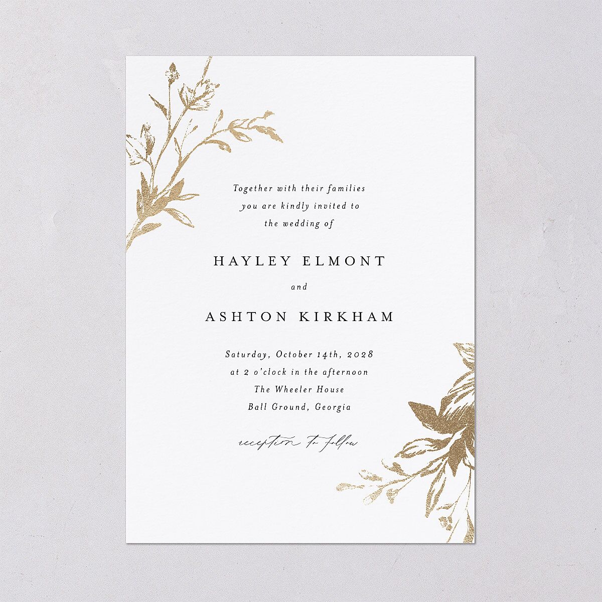 Shining Leaves Wedding Invitations — view 2
