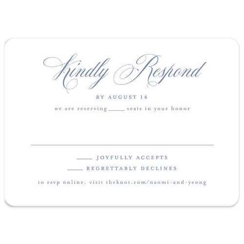 Vintage Florals Wedding Response Cards Regency Blue Signature Rounded