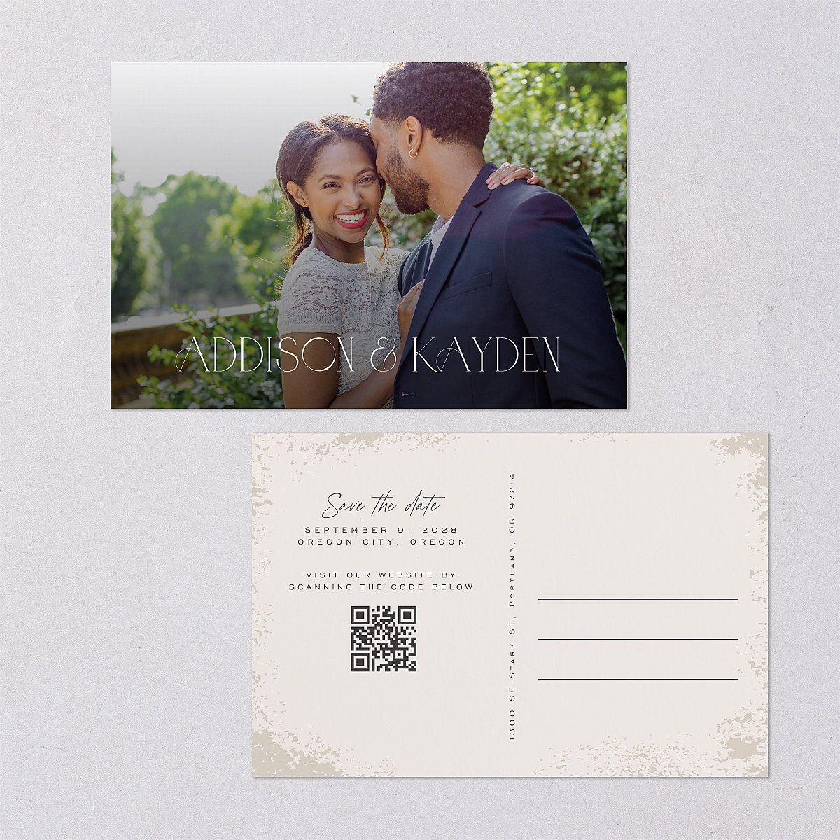 Metallic Edge Save the Date Postcards Champagne Postcard