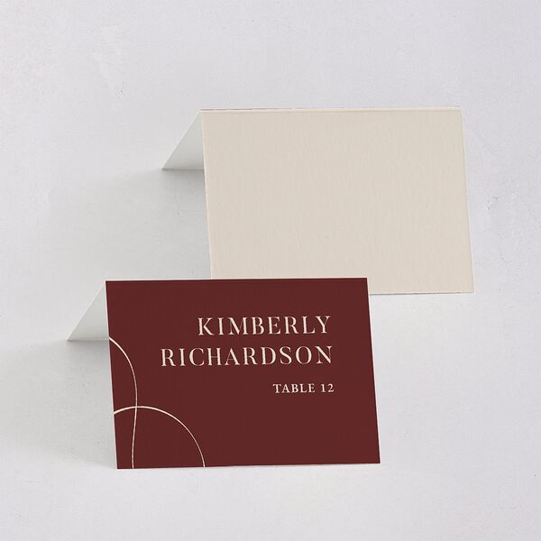 Photo Flourish Place Cards Burgundy Signature