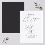 Simply Classic Wedding Invitations Charcoal Signature Blank No Standard
