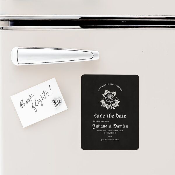 Moody Gothic Rose Save The Date Magnets Midnight Magnet Paper