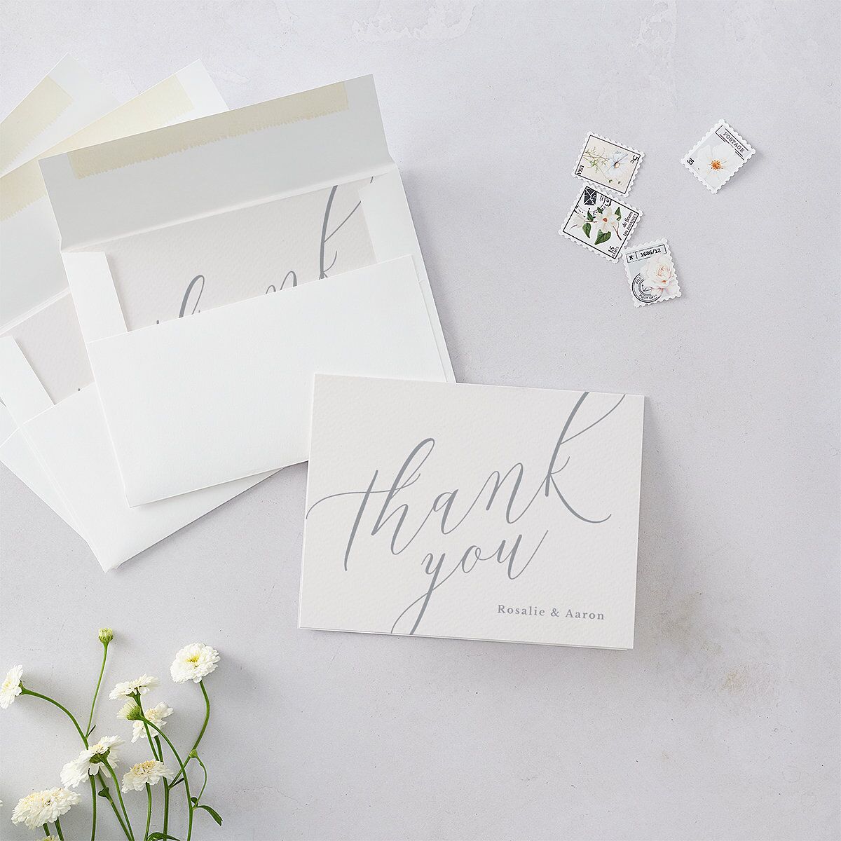 At Last Thank You Cards Dusty Blue