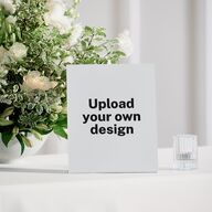 Upload Your Own Design Portrait Photo Bended Tabletop Sign X-small Pure White Standard Plastic XS Tabletop Table