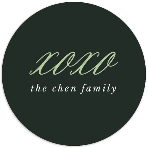Classic Joyful Greeting Holiday Stickers Hunter Green Circle