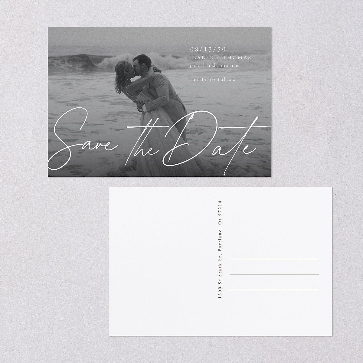 Gilded Corner Save the Date Postcards Pure White