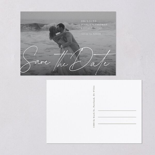 Gilded Corner Save the Date Postcards Pure White