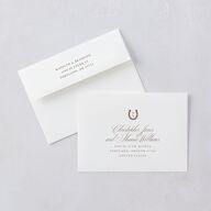 Western Horseshoe Botanical Wedding Invitations Mocha Signature Blank No Standard