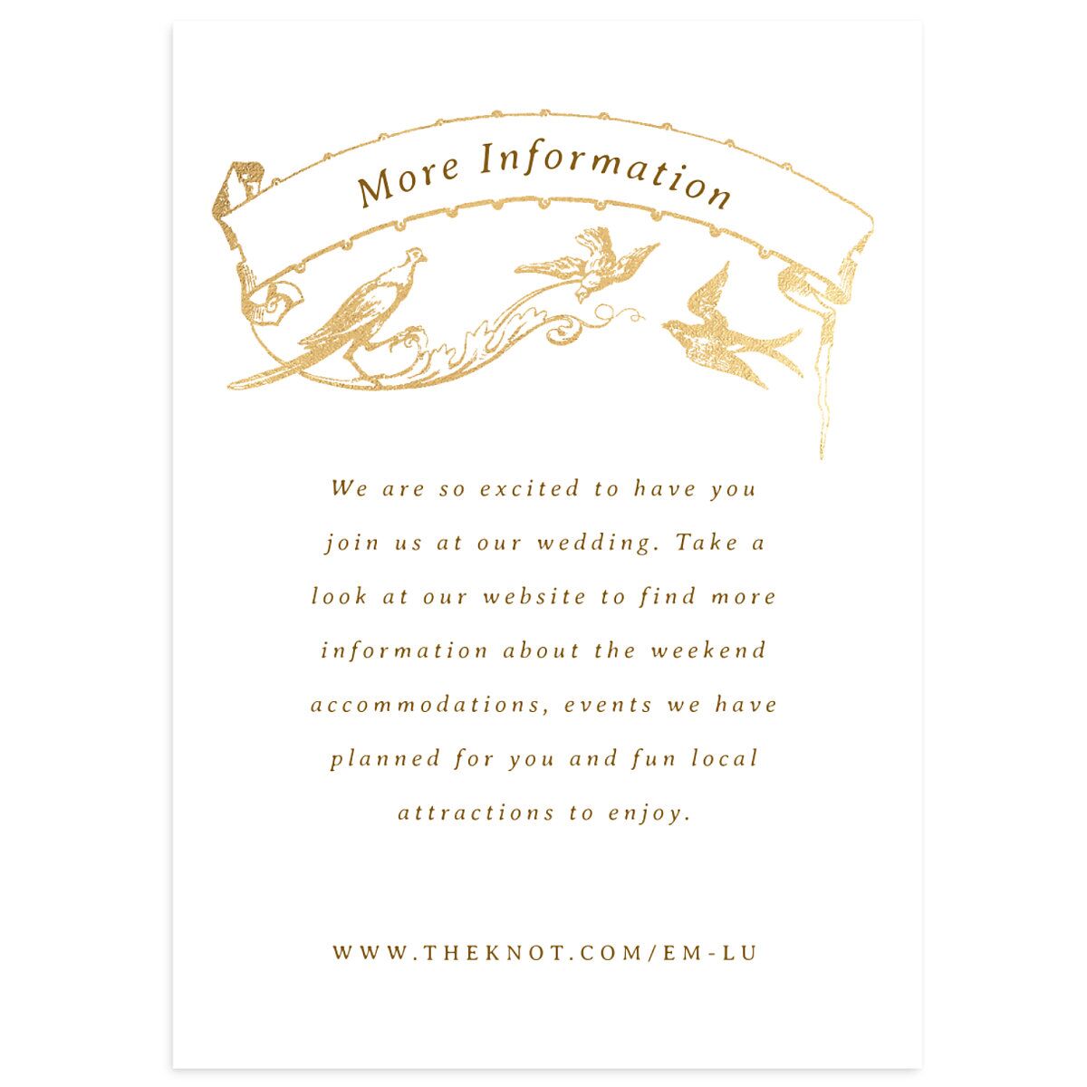 Vintage Toile Foil Wedding Enclosure Cards