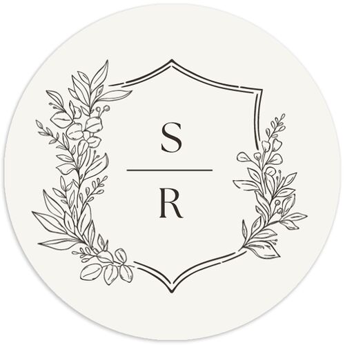 Elegant Garland Crest Wedding Stickers Falcon Circle
