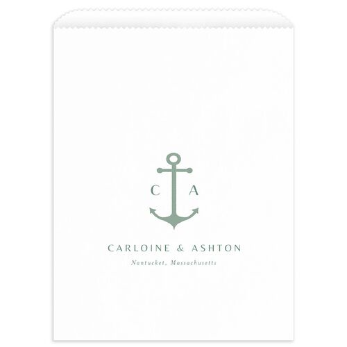 Coastal Love Favor Bags White Turquoise Wax-Lined Food Safe Paper