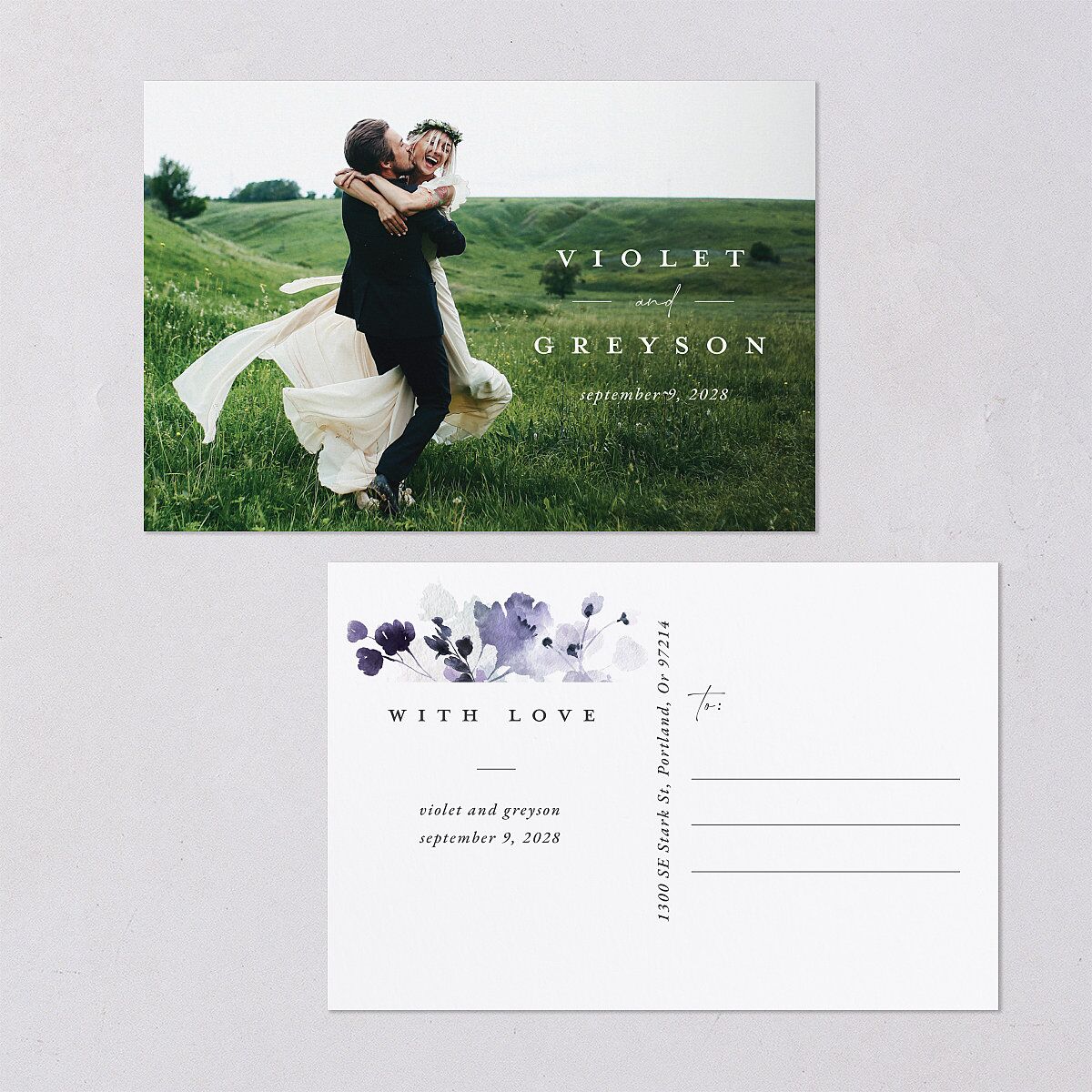 Ethereal Floral Thank You Postcards — view 1