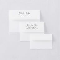Fairytale Woodgrain Slab Wedding Invitation Envelopes White Pure White Both Recipient and Return Addresses Standard Signature
