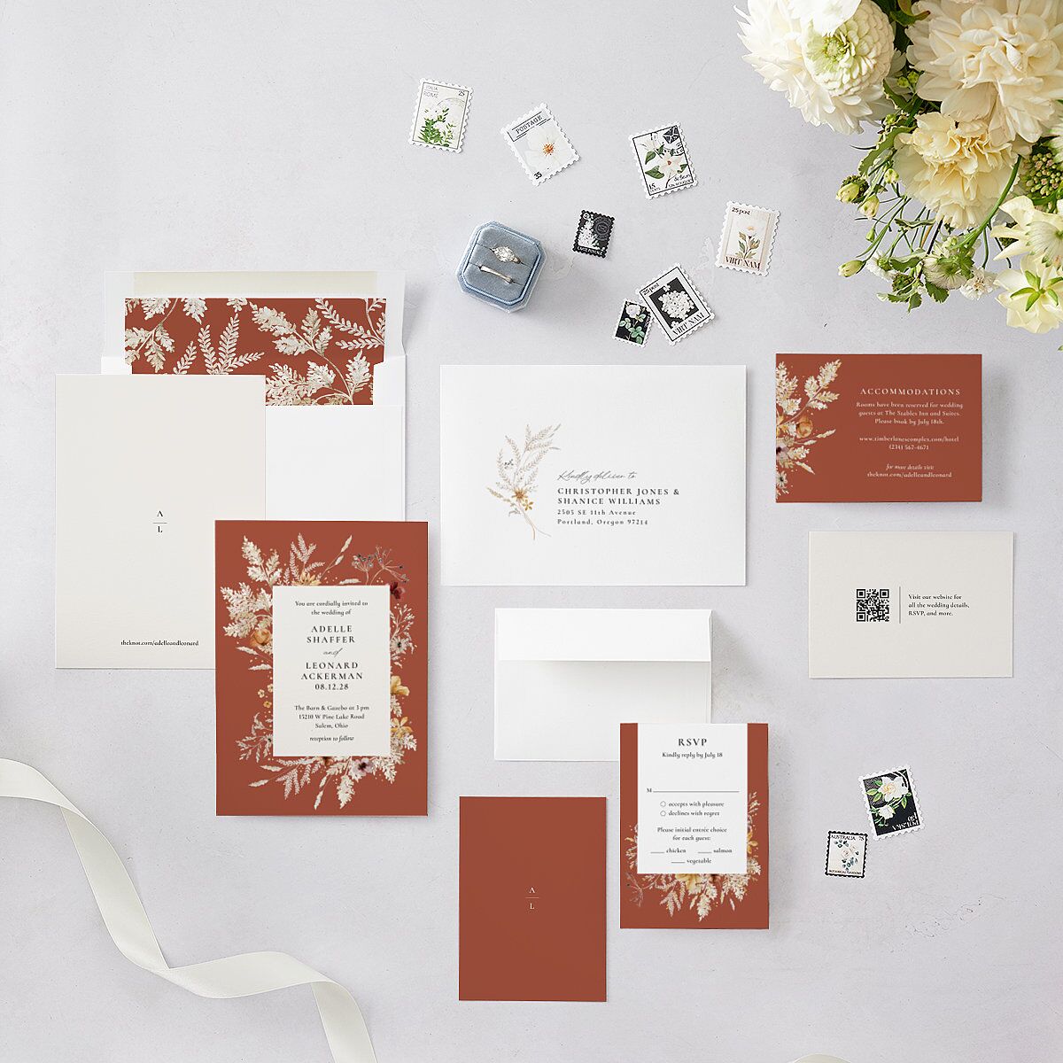 Dried Blooms Wedding Invitations — view 5