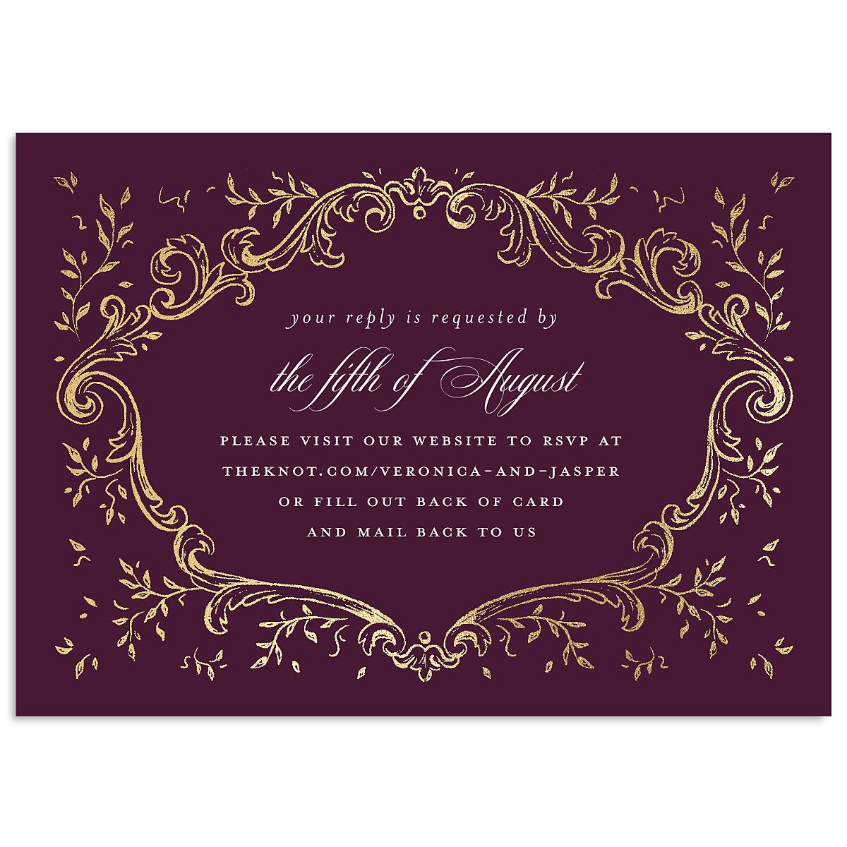 Formal Opulent Frame Wedding Response Cards