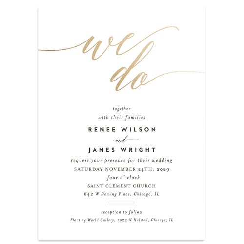We Do Foil Wedding Invitations Gold Hunter Green Signature Blank No Standard