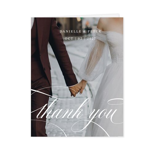 Photo Vow Thank You Cards Walnut