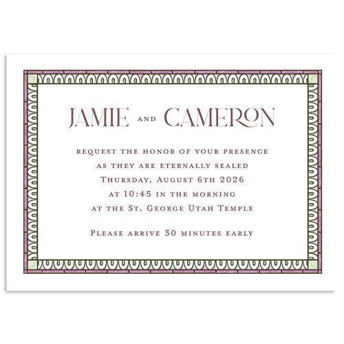 Church Stained Glass Wedding Response Cards Mauve Signature