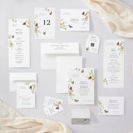 Rustic Butterflies QR Code RSVP Cards Pure White Signature Standard