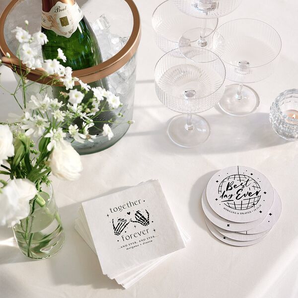 Til Death Do We Disco Cocktail Napkins Licorice Napkin Uncoined