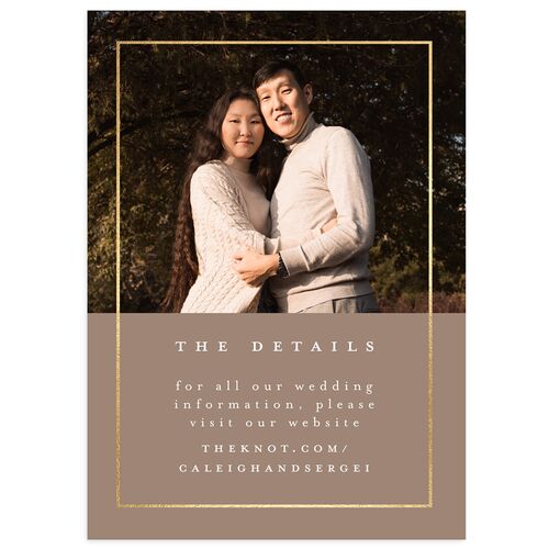 Elegant Frame Wedding Event Detail Cards Gold Fawn Signature Standard