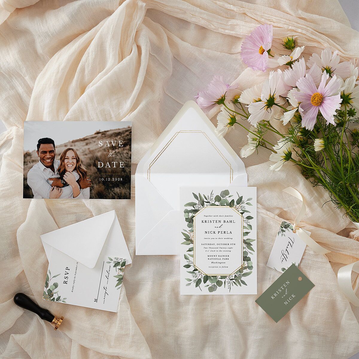 Eucalyptus Frame Euro Envelope Liners Luxe Pure White Liner